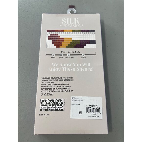 Silk Impressions Sheer Stockings Size Small High Rise Ultra Fine Cocoa 2Pair NEW - Picture 4 of 7